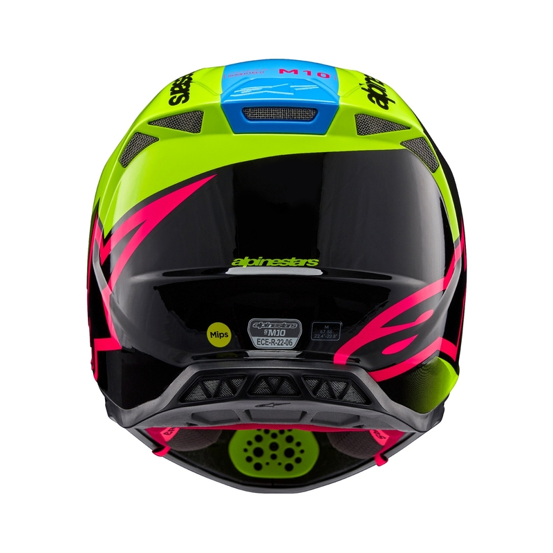 Alpinestars Supertech S-M10 Unite fluo geel-zwart-roze motorcrosshelm