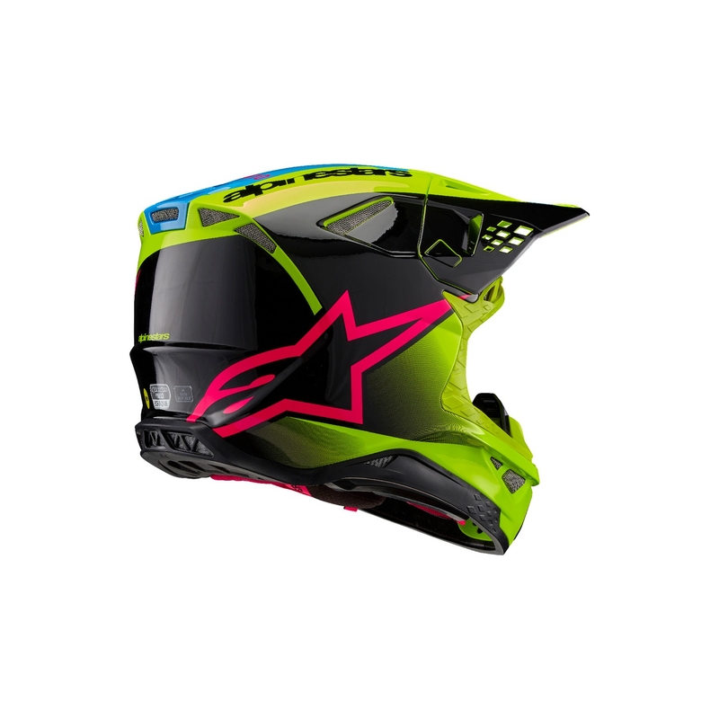 Alpinestars Supertech S-M10 Unite fluo geel-zwart-roze motorcrosshelm