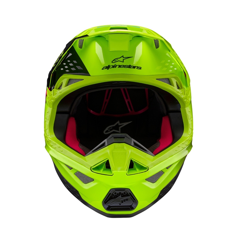 Alpinestars Supertech S-M10 Unite fluo geel-zwart-roze motorcrosshelm