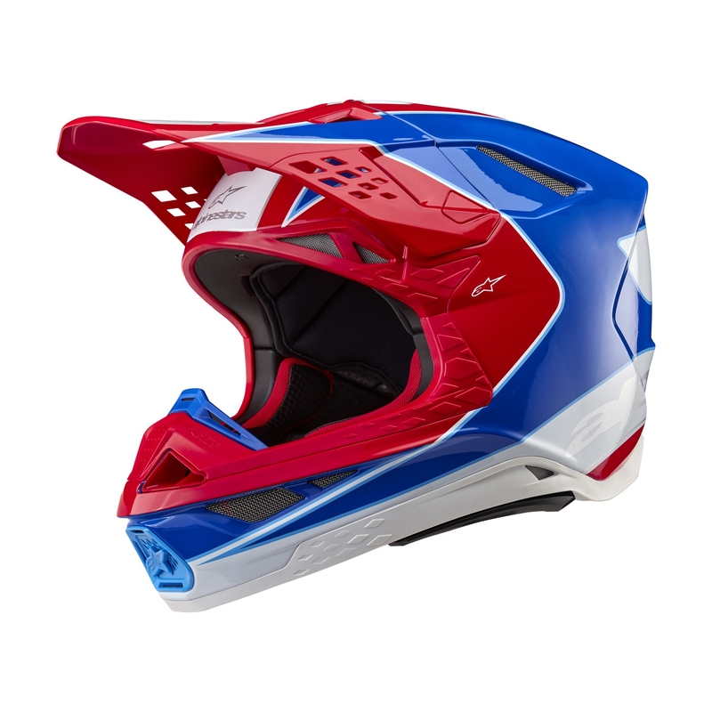Alpinestars Supertech S-M10 Aeon fluo rood-blauwe motorcrosshelm