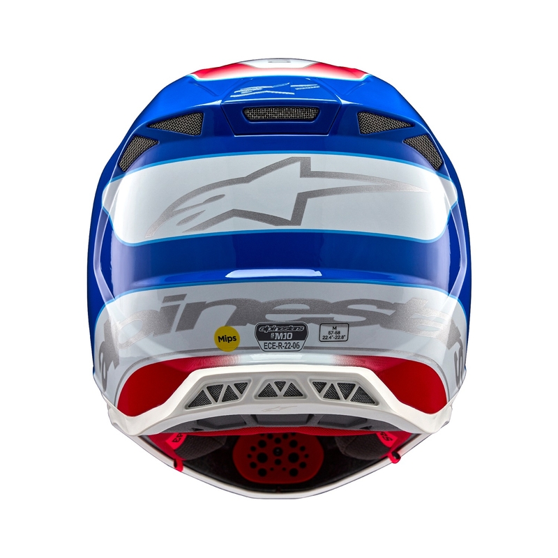 Alpinestars Supertech S-M10 Aeon fluo rood-blauwe motorcrosshelm