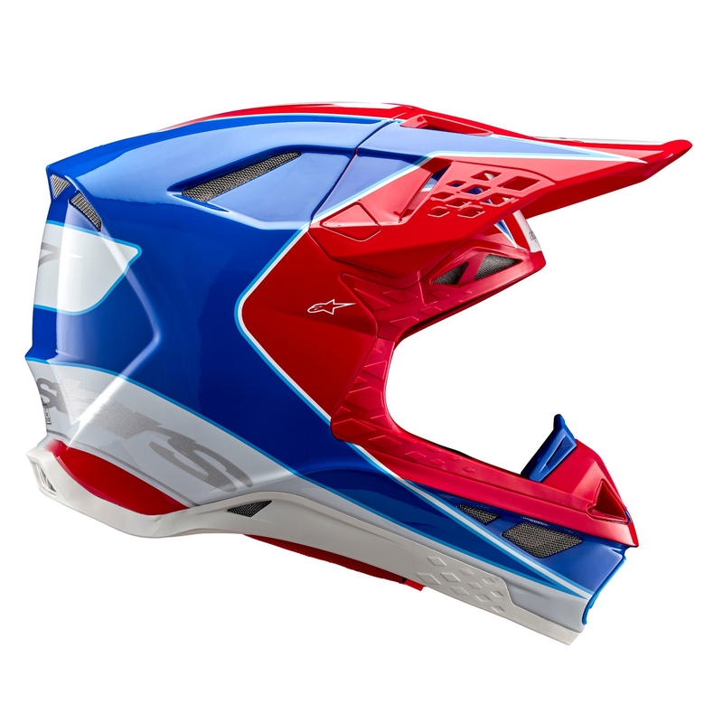 Alpinestars Supertech S-M10 Aeon fluo rood-blauwe motorcrosshelm