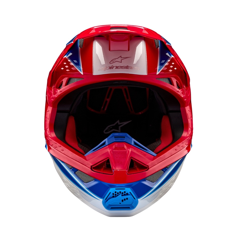 Alpinestars Supertech S-M10 Aeon fluo rood-blauwe motorcrosshelm