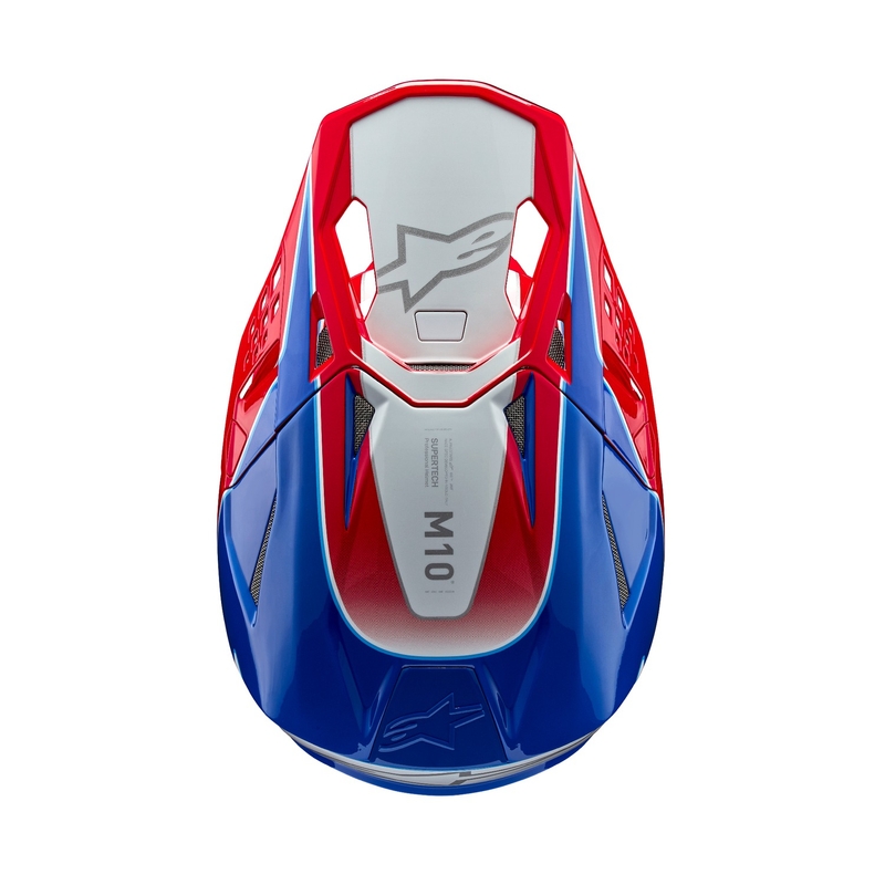 Alpinestars Supertech S-M10 Aeon fluo rood-blauwe motorcrosshelm