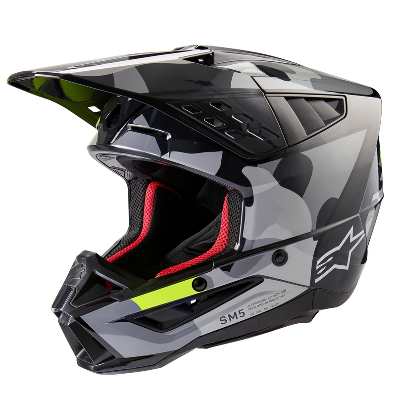 Alpinestars S-M5 Rover 2 motorcrosshelm donkergrijs-fluogeel