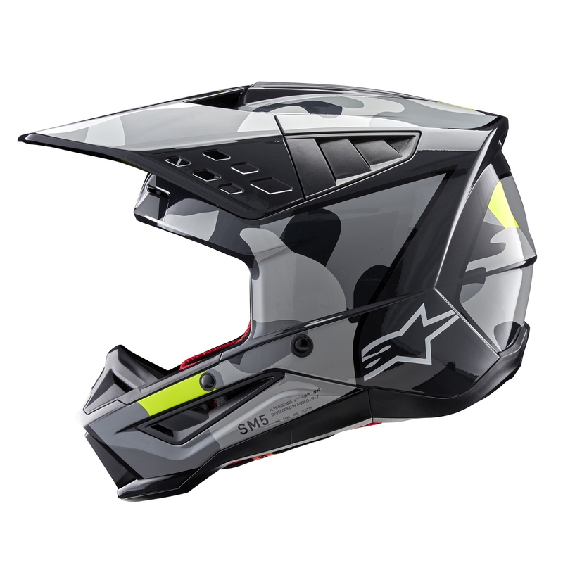 Alpinestars S-M5 Rover 2 motorcrosshelm donkergrijs-fluogeel