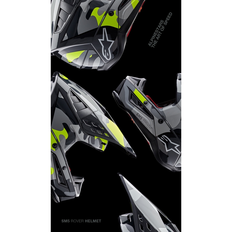 Alpinestars S-M5 Rover 2 motorcrosshelm donkergrijs-fluogeel