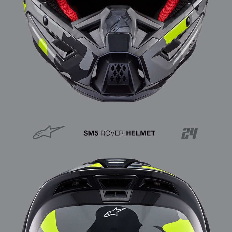 Alpinestars S-M5 Rover 2 motorcrosshelm donkergrijs-fluogeel