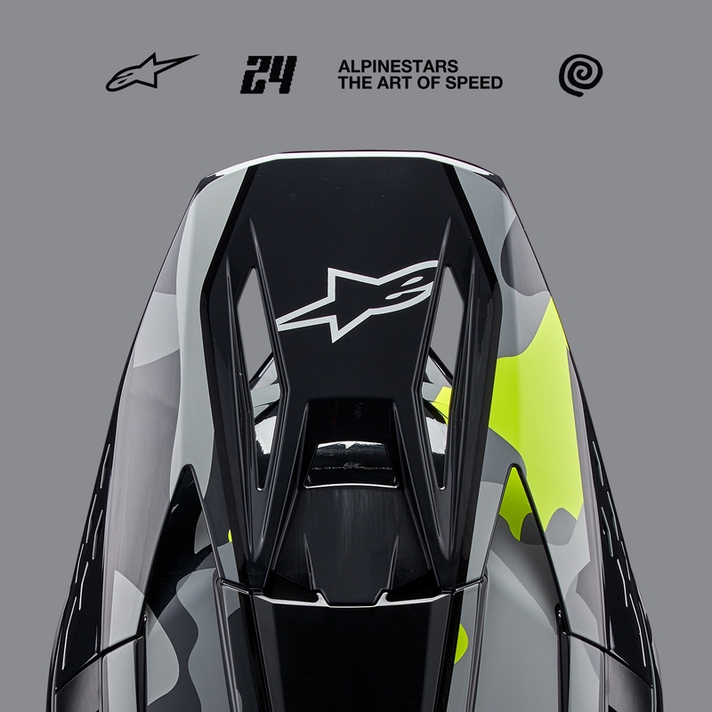Alpinestars S-M5 Rover 2 motorcrosshelm donkergrijs-fluogeel