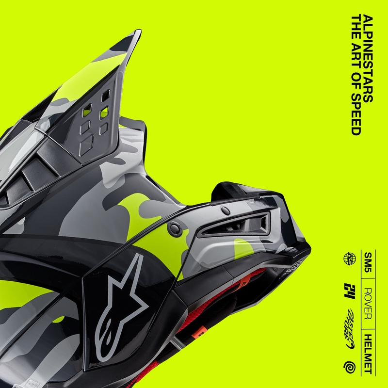 Alpinestars S-M5 Rover 2 motorcrosshelm donkergrijs-fluogeel