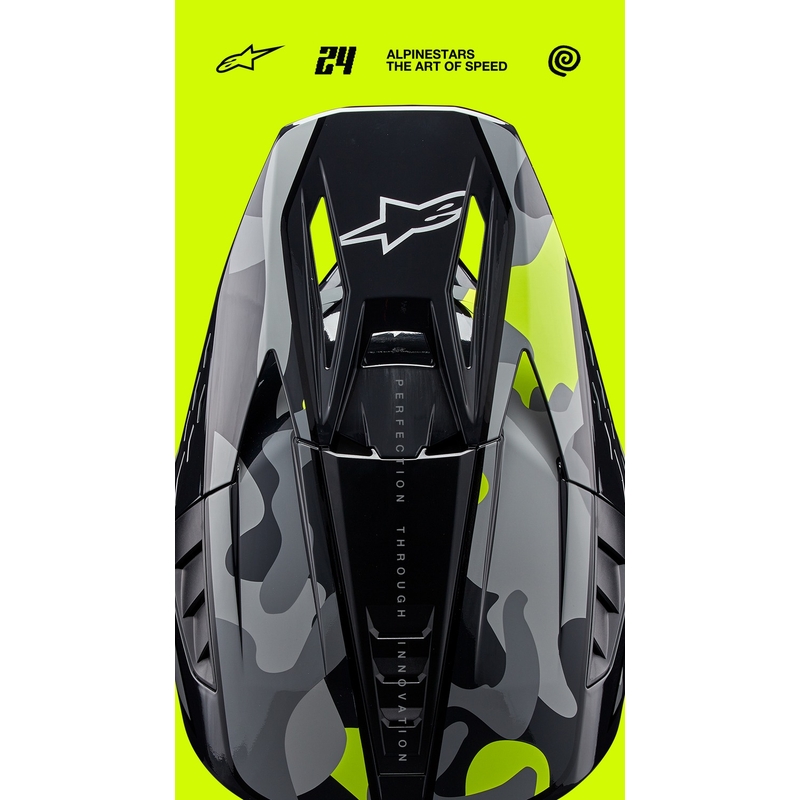 Alpinestars S-M5 Rover 2 motorcrosshelm donkergrijs-fluogeel