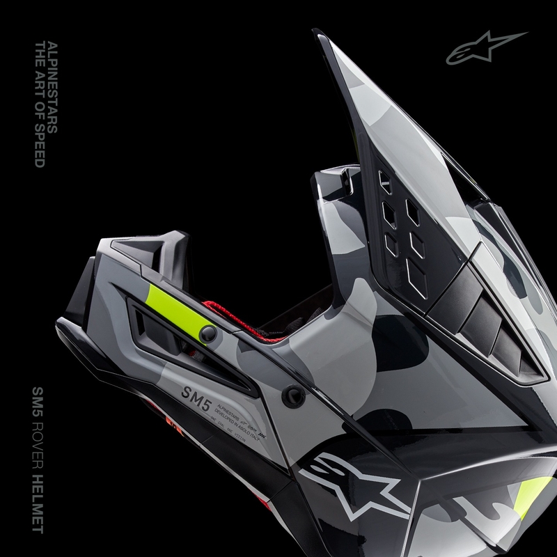 Alpinestars S-M5 Rover 2 motorcrosshelm donkergrijs-fluogeel