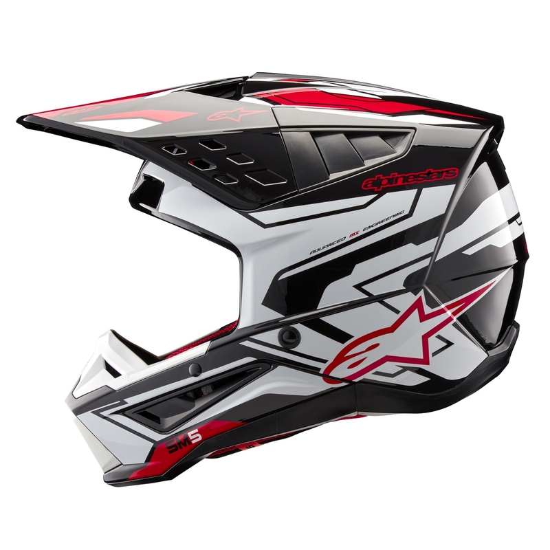 Alpinestars S-M5 Action 2 zwart-wit-rood motorcrosshelm