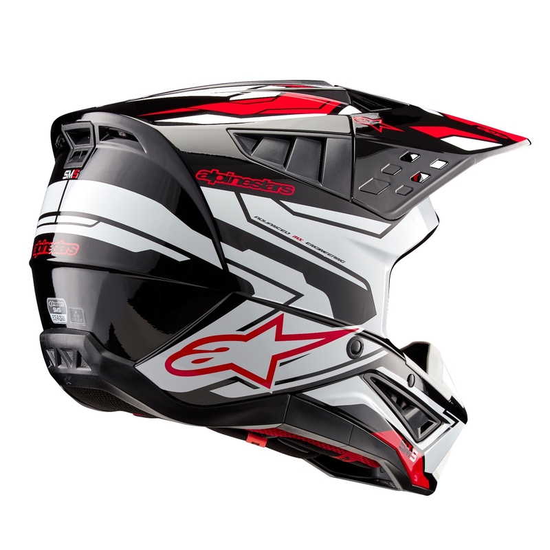 Alpinestars S-M5 Action 2 zwart-wit-rood motorcrosshelm