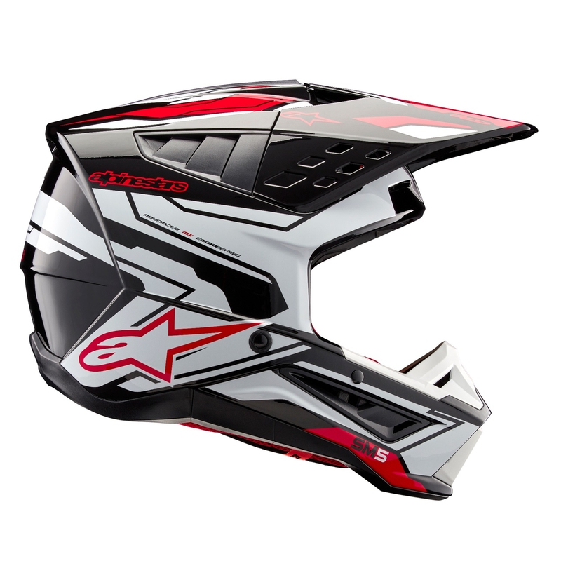 Alpinestars S-M5 Action 2 zwart-wit-rood motorcrosshelm