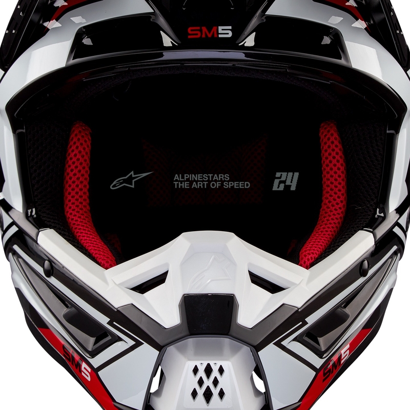 Alpinestars S-M5 Action 2 zwart-wit-rood motorcrosshelm