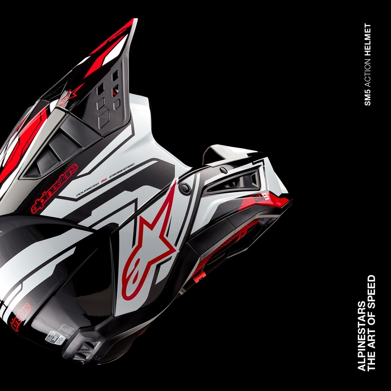 Alpinestars S-M5 Action 2 zwart-wit-rood motorcrosshelm