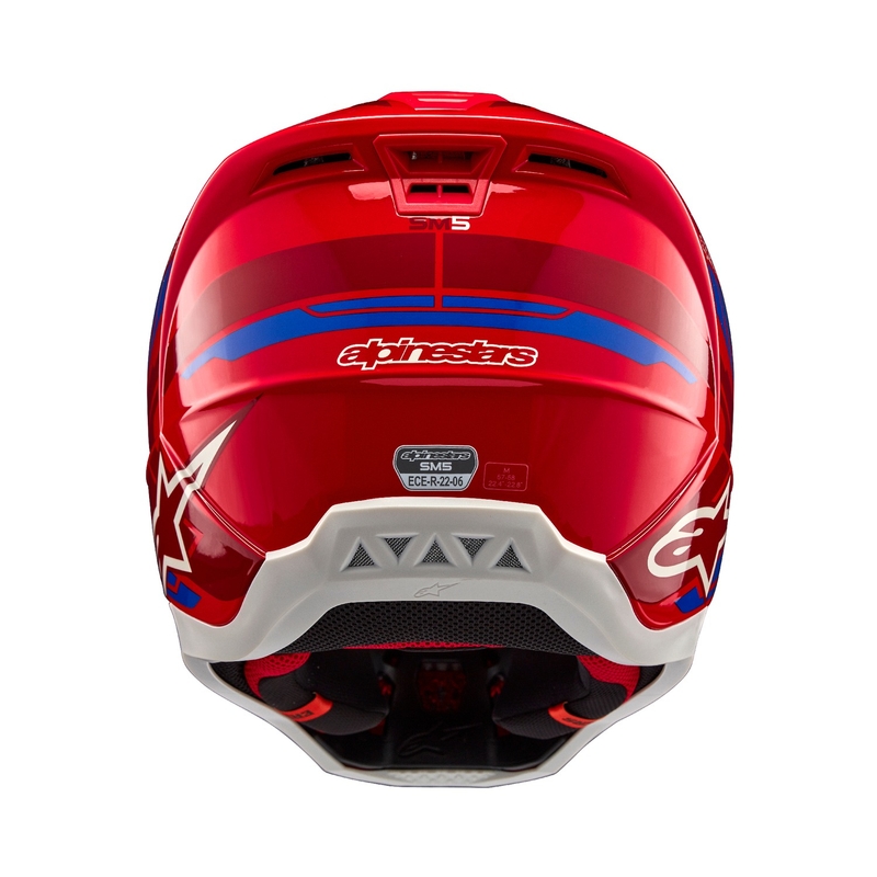 Alpinestars S-M5 Action 2 fluor rood-blauwe motorcrosshelm