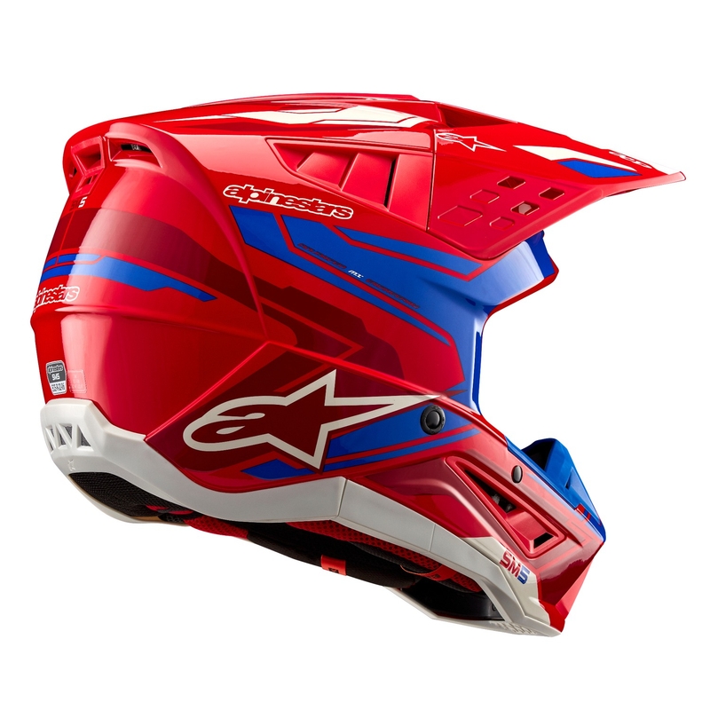 Alpinestars S-M5 Action 2 fluor rood-blauwe motorcrosshelm