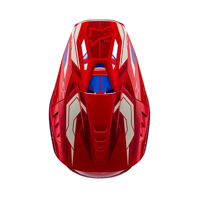 Alpinestars S-M5 Action 2 fluor rood-blauwe motorcrosshelm