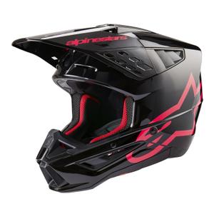 Alpinestars S-M5 Corp motorcrosshelm zwart en roze