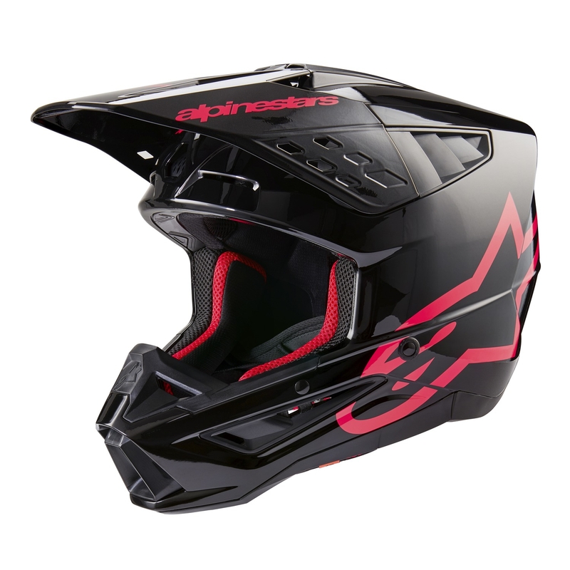 Alpinestars S-M5 Corp motorcrosshelm zwart en roze