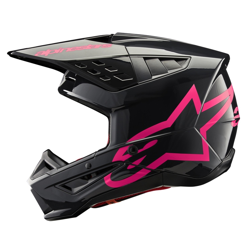 Alpinestars S-M5 Corp motorcrosshelm zwart en roze