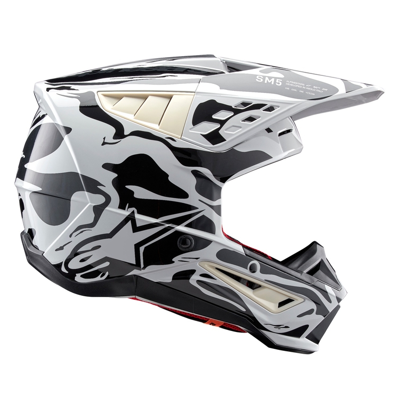 Alpinestars S-M5 Mineraal grijs camo motorcrosshelm