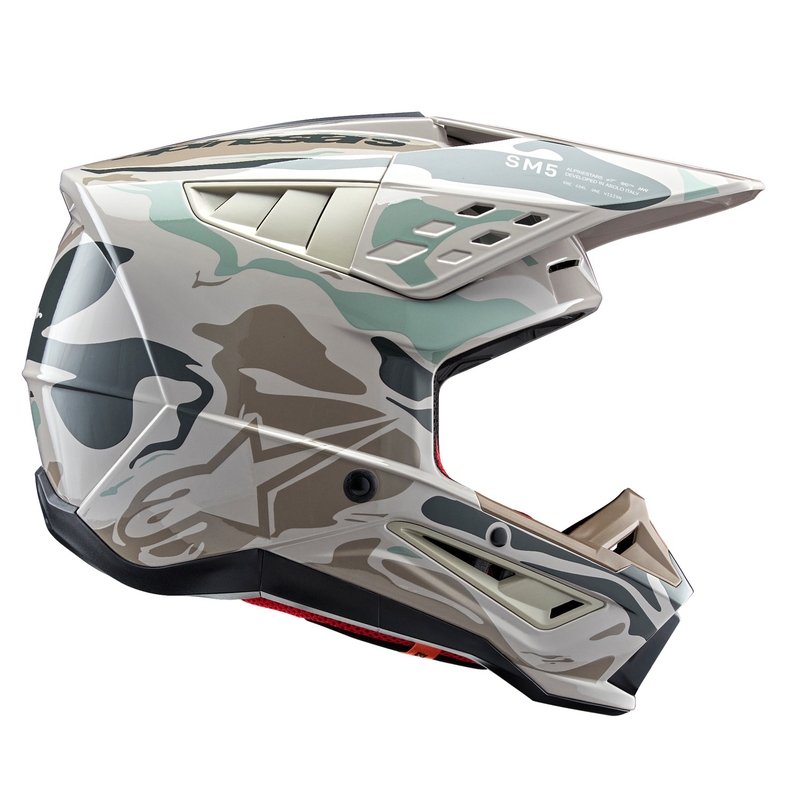 Alpinestars S-M5 Mineraal grijs-groen camo motorcrosshelm