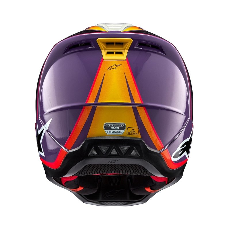 Alpinestars S-M5 Sail motorcrosshelm paars-zwart-zilver
