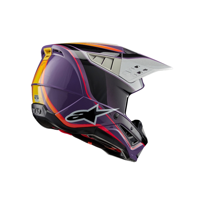 Alpinestars S-M5 Sail motorcrosshelm paars-zwart-zilver