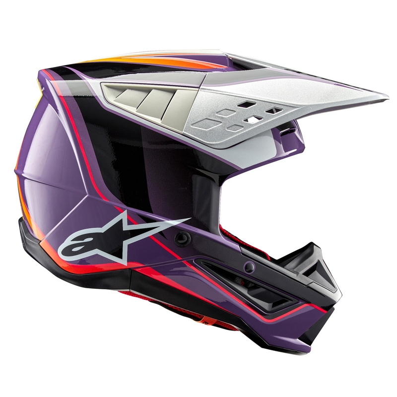 Alpinestars S-M5 Sail motorcrosshelm paars-zwart-zilver