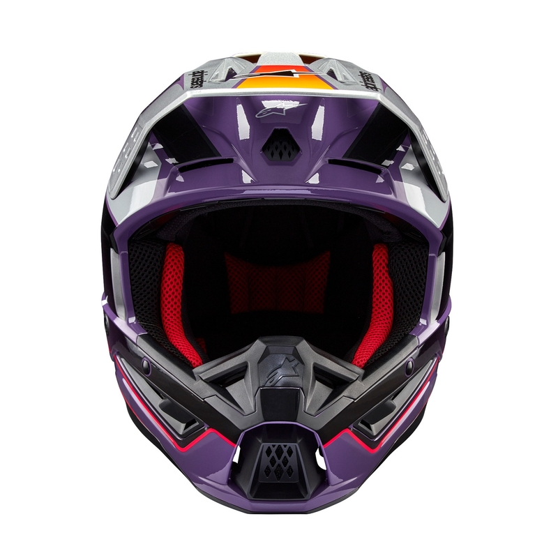 Alpinestars S-M5 Sail motorcrosshelm paars-zwart-zilver