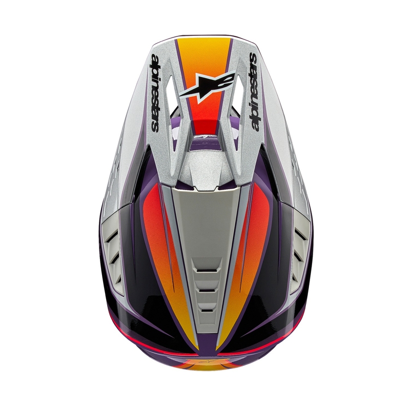 Alpinestars S-M5 Sail motorcrosshelm paars-zwart-zilver