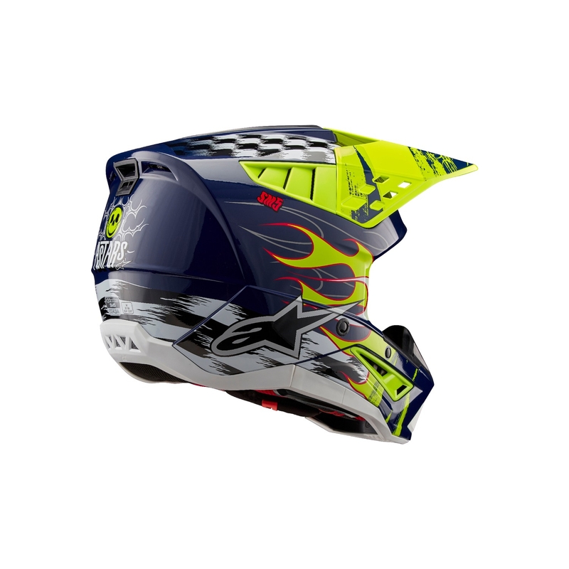 Alpinestars S-M5 Rash motorcrosshelm blauw-fluo geel