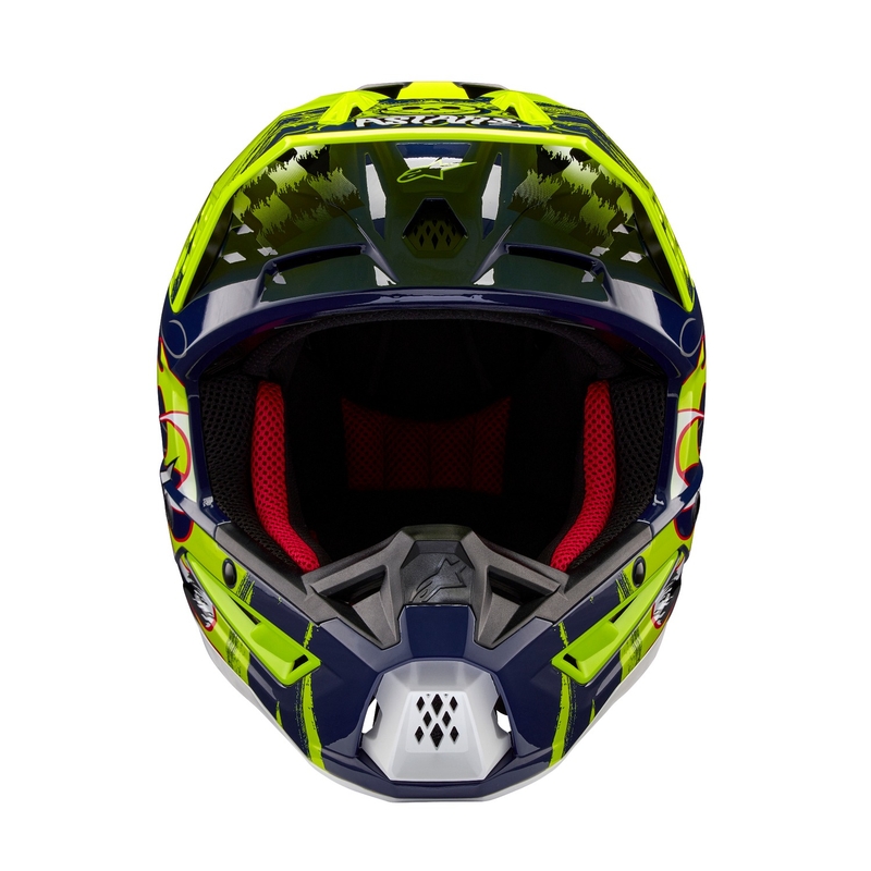 Alpinestars S-M5 Rash motorcrosshelm blauw-fluo geel