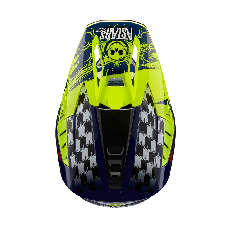 Alpinestars S-M5 Rash motorcrosshelm blauw-fluo geel