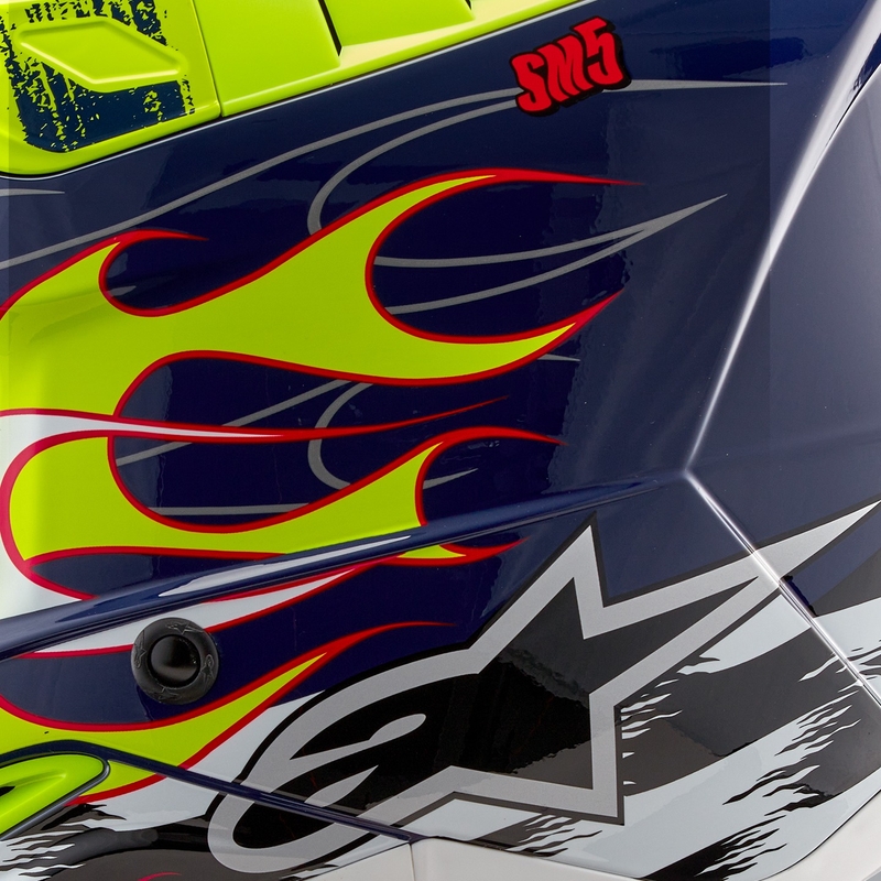 Alpinestars S-M5 Rash motorcrosshelm blauw-fluo geel