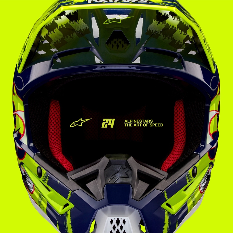 Alpinestars S-M5 Rash motorcrosshelm blauw-fluo geel