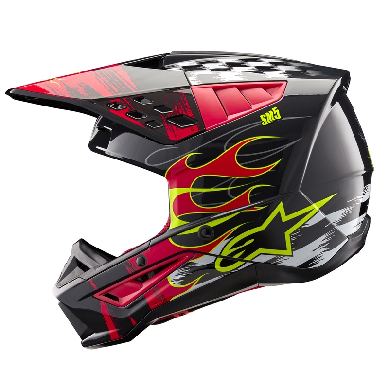Alpinestars S-M5 Rash grijs-fluorode motorcrosshelm