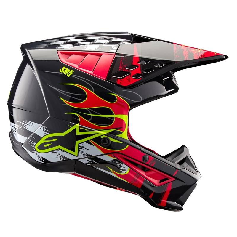 Alpinestars S-M5 Rash grijs-fluorode motorcrosshelm