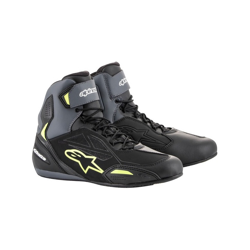 Alpinestars Faster-3 Drystar zwart-grijs-fluo geel motorlaarzen