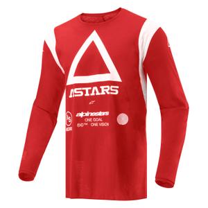 Alpinestars Techdura fluor rood motorcross shirt