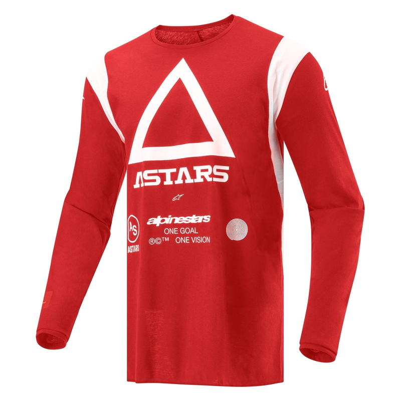 Alpinestars Techdura fluor rood motorcross shirt