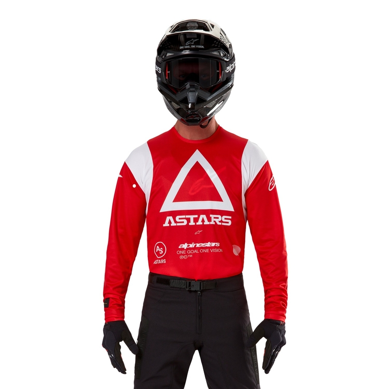 Alpinestars Techdura fluor rood motorcross shirt