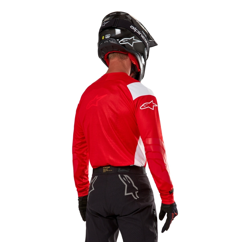 Alpinestars Techdura fluor rood motorcross shirt