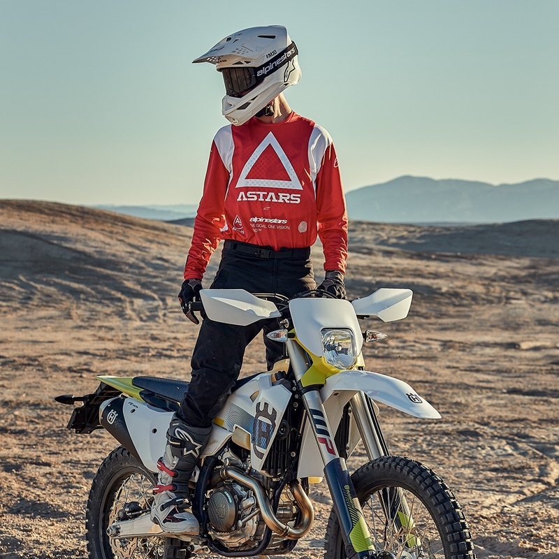 Alpinestars Techdura fluor rood motorcross shirt