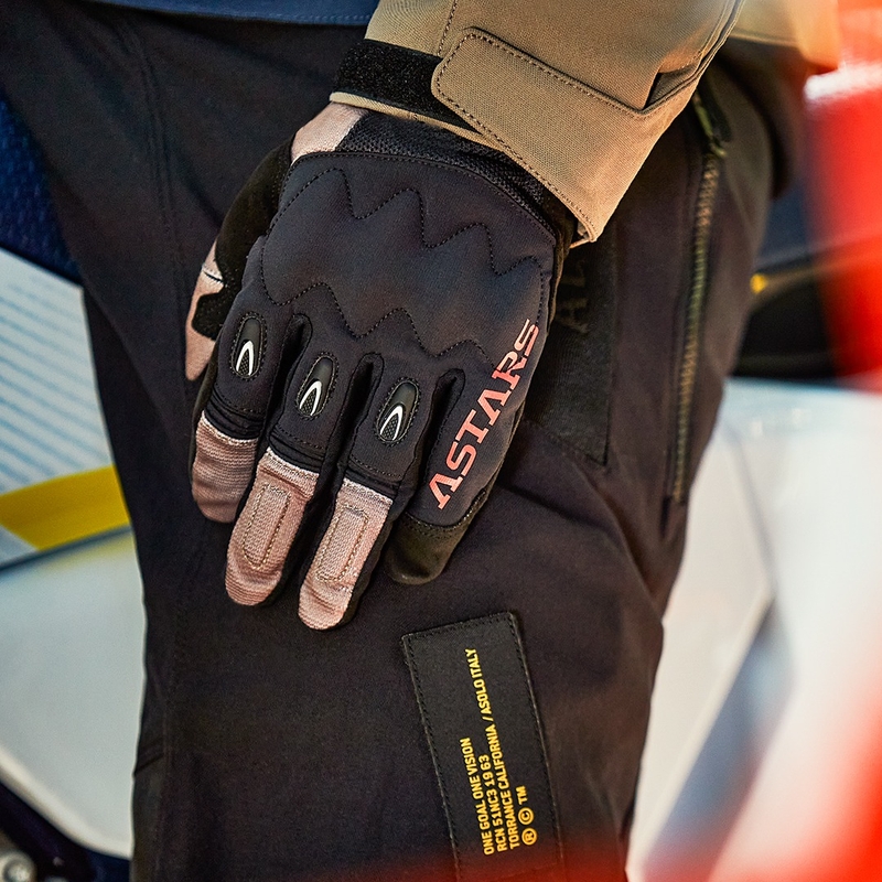 Alpinestars Techdura motorcrosshandschoenen zwart-bruin-fluorood