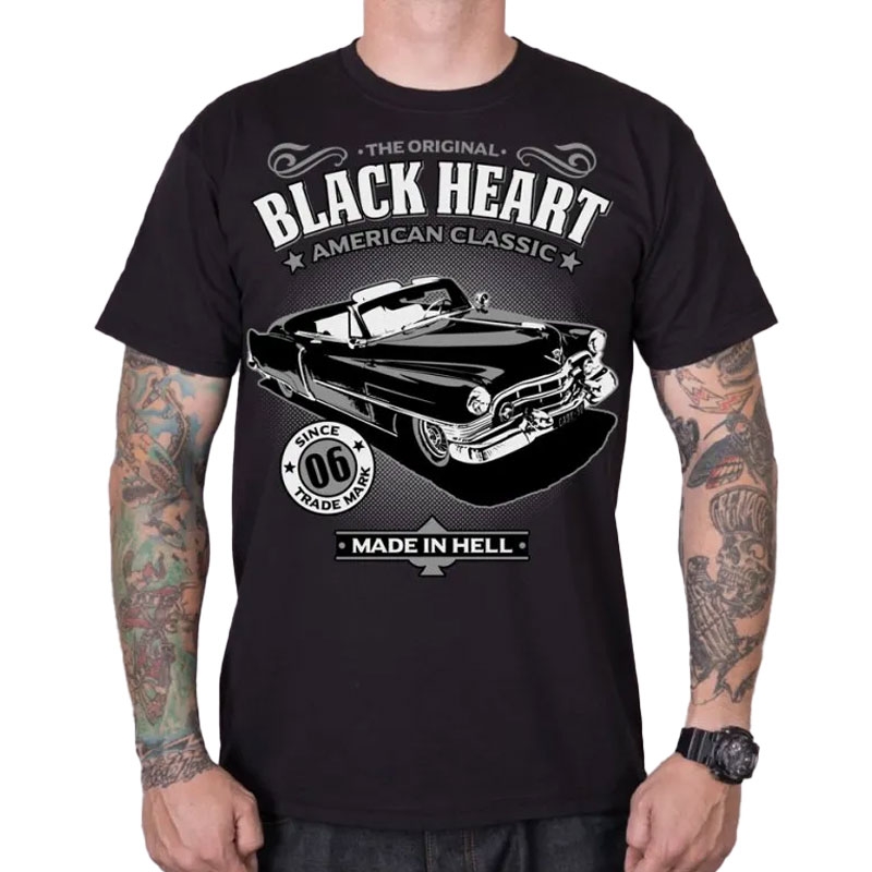 T-shirt Black Heart Cadillac zwart