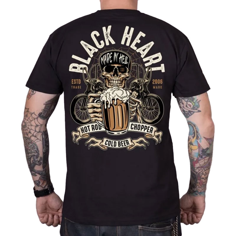 T-shirt Zwart Hart Bier Biker zwart